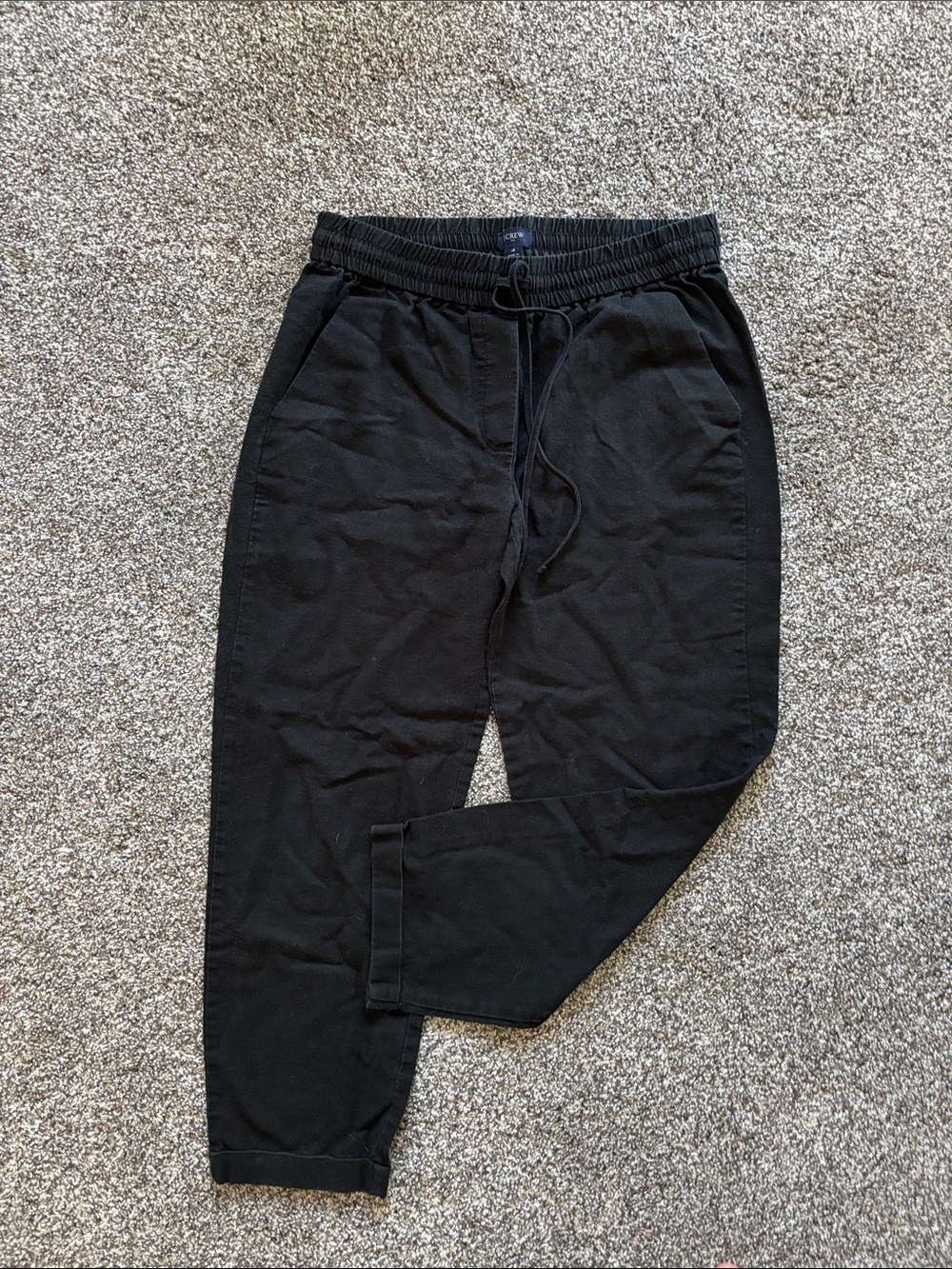 J. Crew Black Drawstring linen Joggers, size 4